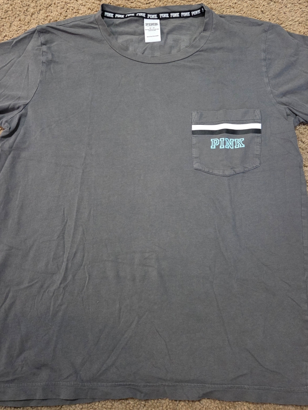 PINK Victoria's Secret Vintage Oversized Spellout Pocket Tee